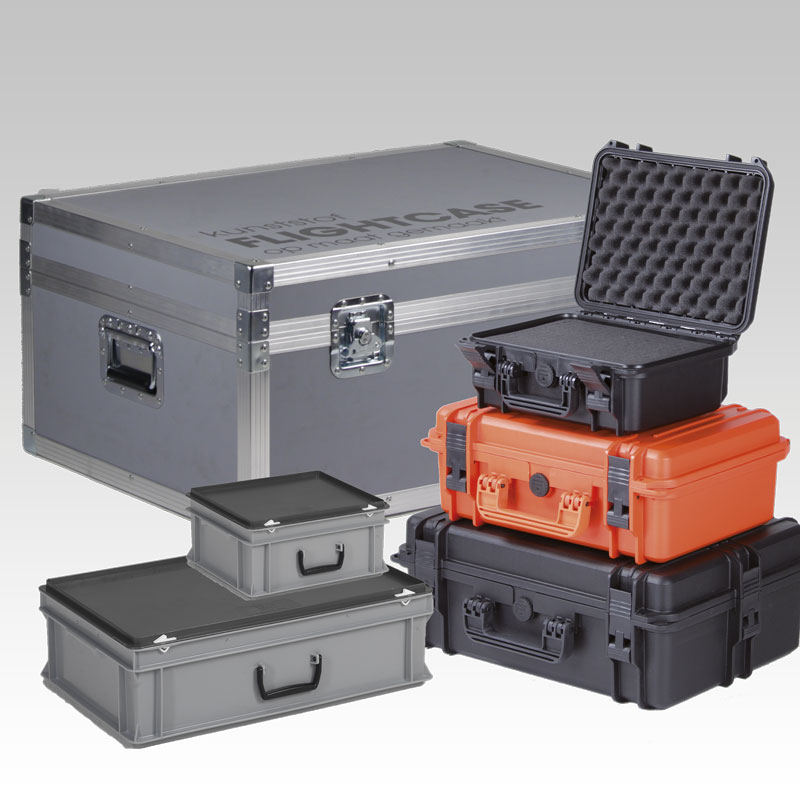 Malettes, valises, flight-cases, bacs avec couvercle, bacs sur mesure