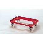 Chariot porte-bacs 600x400 mm max 200 kg chapes inox ROUGE