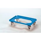 Chariot porte-bacs 600x400 mm max 250 kg chapes inox BLEU