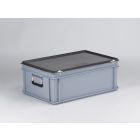 Malle de rangement plastique 40 litres 60x40x24 cm poignées alu, GRIS