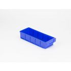 Bac tiroir plastique gerbable  400x152x83 mm maxi 4 cloisons blue