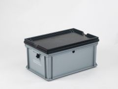Caisse plastique ADR 4H2 600x400x307 mm 53L avec serrure triangulaire