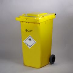 Conteneur DASRI 240 litres JAUNE roues NOIRS