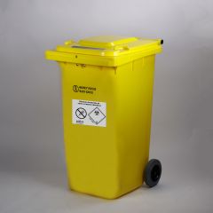 Conteneur DASRI 240 litres JAUNE roues NOIRS
