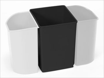 Corbeille tri sélectif 14 litres 217x240x290 mm NOIRE