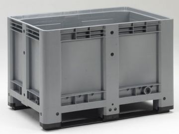 Caisse palette plastique 1200x800x780 mm 470L 2 patins GRISE