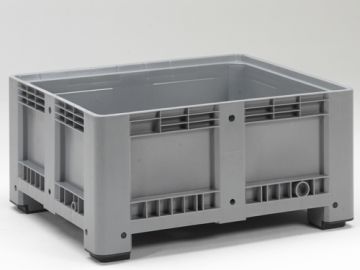 Palox plastique basse étanche 1200x1000x580 mm 430L 4 pieds GRIS