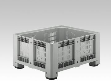 Palox plastique ajouré basse 1200x1000x580 mm 430L 4 pieds GRIS