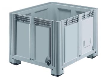 Palox plastique 120x100x85 cm 760L alimentaire étanche 4 pieds GRIS
