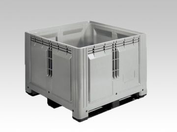 Palox plastique 1200x1200x870 mm 900L 3 patins GRIS