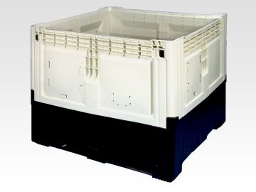 Caisse palette plastique pliable alimentaire 120x100x98 cm 900L 2 semelles