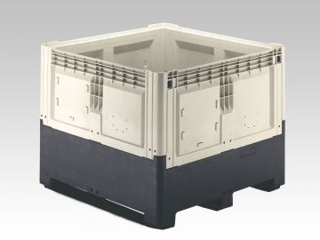 Caisse palette plastique pliable alimentaire 120x120x98 cm 1080L 3 semelles