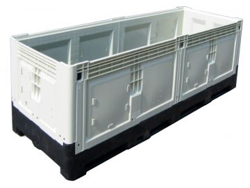 Caisse palette plastique pliable sur mesure 230x80x81 cm 1000L 3 semelles