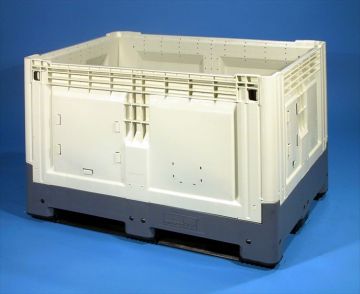 Caisse palette plastique pliable alimentaire 120x80x81 cm 600L 3 semelles