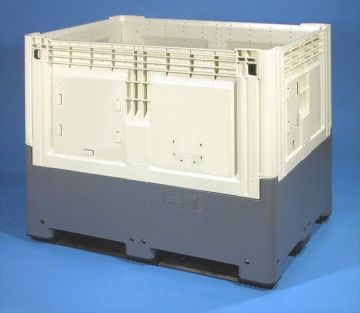 Caisse palette plastique pliable alimentaire 120x80x98 cm 700L 3 semelles