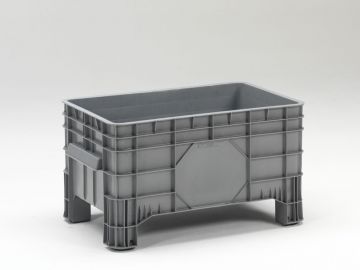 Grande caisse plastique 220L 1040x640x550 mm sur 4 pieds GRIS
