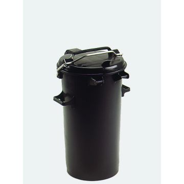 Poubelle de rue plastique avec couvercle 50L ø440x640 mm NOIRE