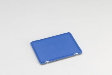 Couvercle caisse plastique à charnière et clips 400x300 mm BLEU