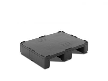 Demi palette plastique 80x60 pleine gris 3000/750/500 kg