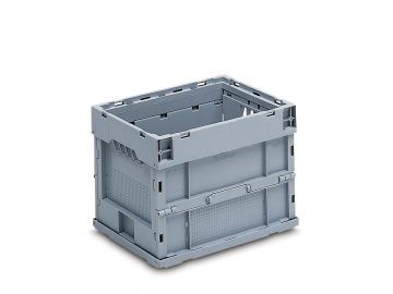 Caisse plastique pliable empilable 40x30x30 cm 26 litres GRIS