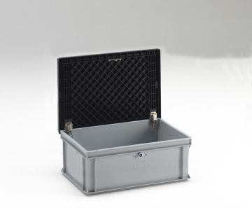 Caisse plastique ADR 4H2 600x400x240 mm 40L avec serrure triangulaire