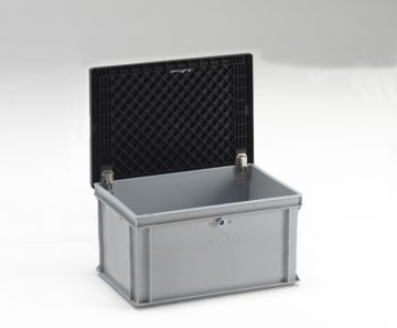 Caisse plastique ADR 4H2 600x400x360 mm 60L avec serrure triangulaire