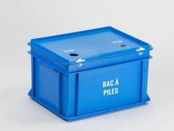 Boîte à piles usagées 20 litres 2 ouvertures