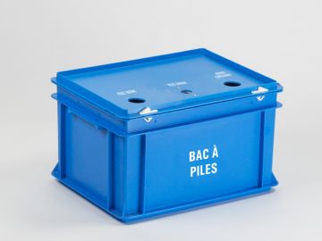 Boîte à piles usagées 20 litres 3 ouvertures