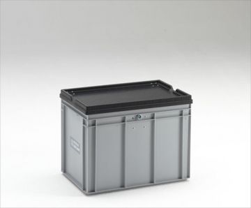 Caisse plastique ADR 4H2 600x400x440 mm 90L avec serrure triangulaire
