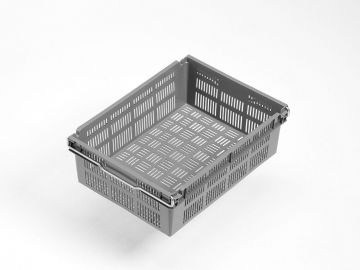 Bac gerbable emboitable sur barres 12L, 400x300x131 mm, ajouré gris