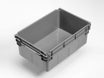Bac gerbable emboitable sur barres 45L, 600x400x237 mm, gris