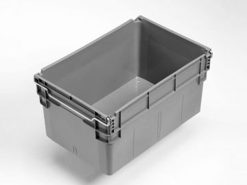 Bac gerbable emboitable sur barres 60L, 600x400x310 mm, gris