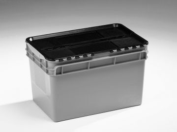 Bac navette charge lourde alimentaire 600x400x370 mm 60L GRIS