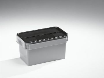 Bac plastique couvercle crocodile 500x300x274 mm 25 lt gris