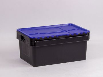 Bac navette charge lourde 600x400x280 mm 45L noir/bleu