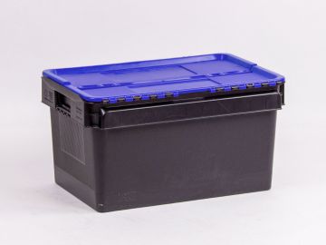 Bac navette charge lourde 600x400x320 mm 52L noir-bleu