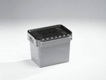 Bac navette charge lourde alimentaire 400x300x320 mm 23L GRIS