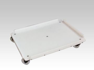 Chariot 800x600 mm, couleur blanc, 5 roues galvanisés