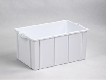Bac plastique alimentaire gerbable 62x40x30 cm 60 litres BLANC