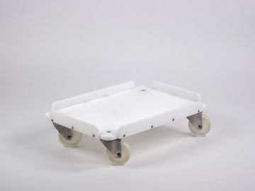 Chariot porte bac 600x400 mm max 400 kg chape inox BLANC
