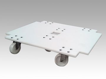 Socle rouleur pour bacs grand volume 650L100x75 chapes galva