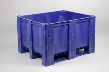 Palox plastique alimentaire 1200x1000x760 mm 630L 3 patins BLEU