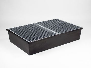 Bac de rétention plastique 1200x800x250 mm 200L caillebotis galvanisé