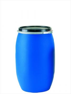 Fût plastique 220 litres occasion BLEU très bon état