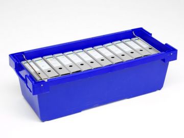 Grand bac plastique emboitable avec barres de gerbage 1160x480x342 mm 130L