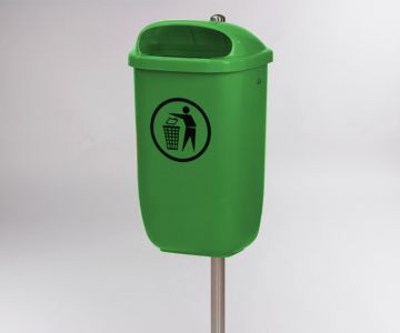 Kunststof city-afvalbak, 50 l. groen