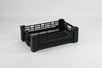 Caisse maraicher plastique 600x400x190 mm noir