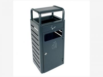 Poubelle cendrier extérieur 20L / 2,3L 330x280x880 mm GRISE foncée