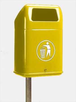 Poubelle urbaine métal JAUNE 60L