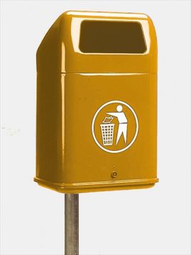 Poubelle urbaine métal ORANGE 60L
